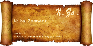 Nika Zsanett névjegykártya